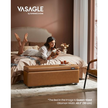 VASAGLE EKHO Collection Stylish Storage Ottoman Bench