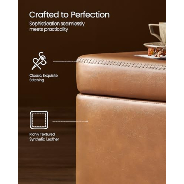 VASAGLE EKHO Collection Stylish Storage Ottoman Bench