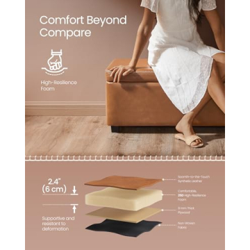 VASAGLE EKHO Collection Stylish Storage Ottoman Bench