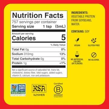 Bragg Liquid Aminos All Purpose Seasoning – Soy Sauce Alternative – Gluten Free, No GMO’s, Kosher Certified, 1 Gallon