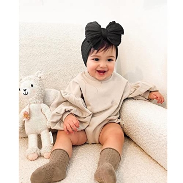 Handmade Baby Headbands Soft Stretchy Nylon Bows Pack of 6