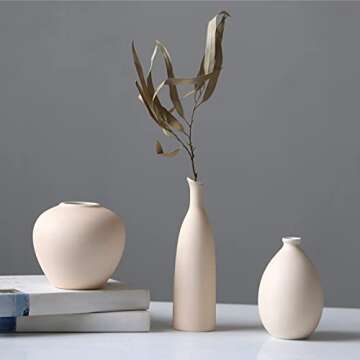 Abbittar Ceramic Vase Set of 3, Flower Vase Minimalism Style for Rustic Home Decor, Modern Farmhouse...