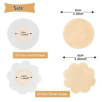 WITROMAN 40 Pieces nipple covers disposable nipple Pasties nipple Petals (Nude)