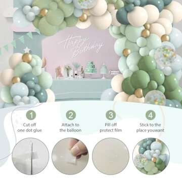 iLaFm 150Pcs Dusty Blue Green Balloon Arch Kit