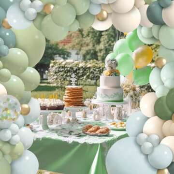 iLaFm 150Pcs Dusty Blue Green Balloon Arch Kit