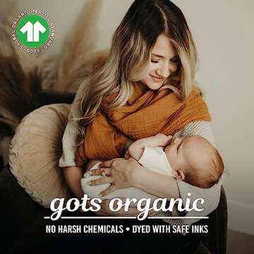 Indi by Kishu Baby GOTS Organic Muslin Nursing Cover Up for Breastfeeding, Breathable Shawl, Scarf, Privacy Nursing Cover for Breastfeeding Moms (Caramel)