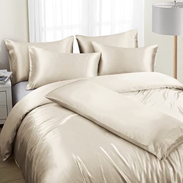 Ersmak 6-Piece Satin Duvet Cover Set for California King
