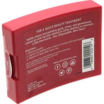 Connoisseurs Jewelry Wipes - Ultimate Anti-Tarnish Cleaner for All Jewelry Types 1014-CON