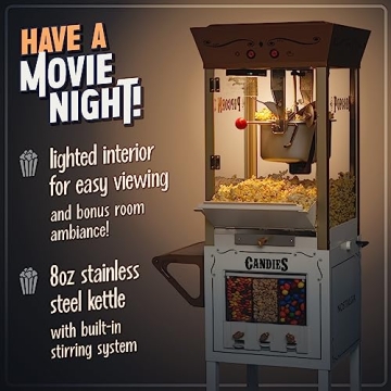 Vintage 8 Ounce Professional Popcorn Machine for Movie Nights