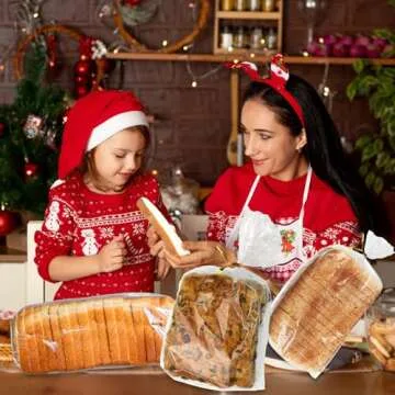 Bread Bags with Ties, 60 Clear Bread Bags for Homemade Bread and 100 Ties, Adjustable Reusable Plastic Bread Bags, Bread Loaf Bags for Home Bakers and Bakery Owners