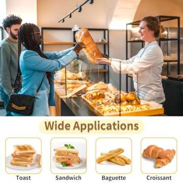 Bread Bags with Ties, 60 Clear Bread Bags for Homemade Bread and 100 Ties, Adjustable Reusable Plastic Bread Bags, Bread Loaf Bags for Home Bakers and Bakery Owners