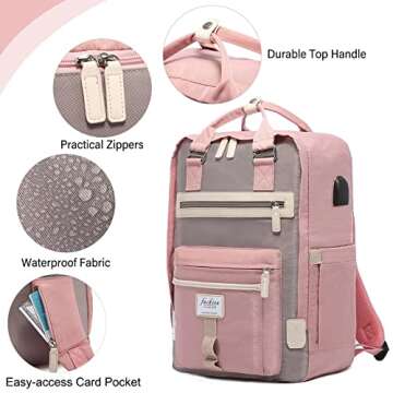 LOVEVOOK Laptop Backpack for Women, Travel Backpack Light Weight, Large Capacity Computer Backpack Purse for Work