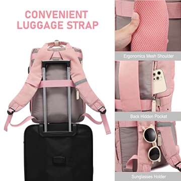 LOVEVOOK Laptop Backpack for Women, Travel Backpack Light Weight, Large Capacity Computer Backpack Purse for Work