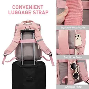 LOVEVOOK Laptop Backpack for Women, Travel Backpack Light Weight, Large Capacity Computer Backpack Purse for Work