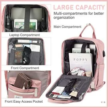 LOVEVOOK Laptop Backpack for Women, Travel Backpack Light Weight, Large Capacity Computer Backpack Purse for Work