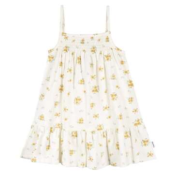 Gerber Baby Girls' Toddler Short-Sleeve and Sleeveless Dress Set, Bouquets
