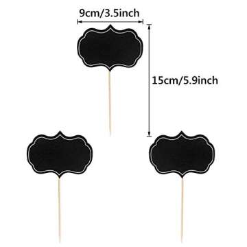 50 Pieces Chalkboard Cupcake Toppers for Events