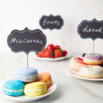 50 Pieces Chalkboard Cupcake Toppers for Events