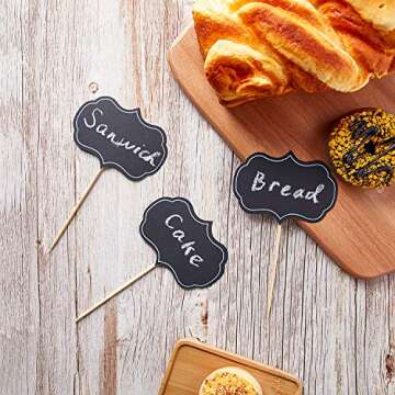 50 Pieces Chalkboard Cupcake Toppers for Events