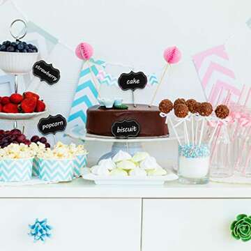 50 Pieces Chalkboard Cupcake Toppers for Events