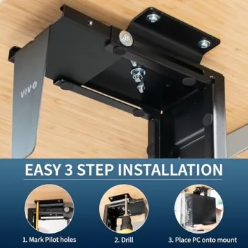 VIVO Adjustable Under Desk PC Mount with Swivel Functionality