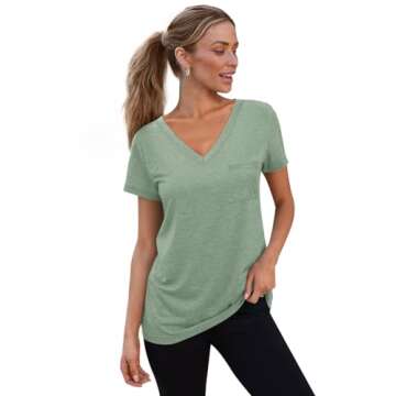 SUNBS Women’s Soft V Neck T-Shirts for Everyday Comfort