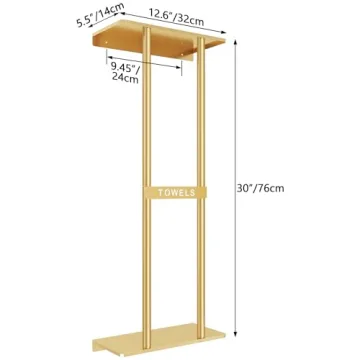 STWWO Stylish Bathroom Towel Storage Rack for Organization