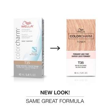 COLORCHARM Permanent Liquid Toners| Neutralize Brass| Free of Parabens| Vegan| T35 Beige Blonde| 1.4 Fl Oz