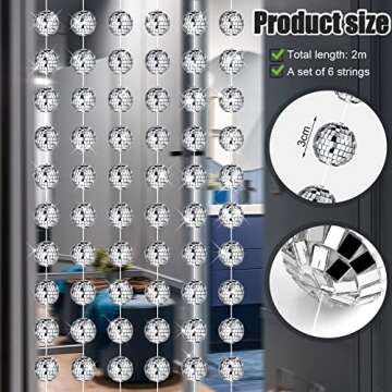 Hoolerry Disco Ball Beaded Curtain - Retro Party Decor