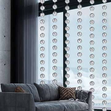 Hoolerry Disco Ball Beaded Curtain - Retro Party Decor