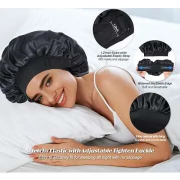 Satin Sleep Bonnet - Reversible & Comfortable for Curly Hair