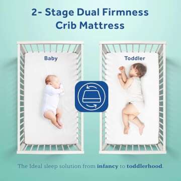 Sealy Baby OptiCool Dual Firm Crib Mattress - Waterproof & Breathable Cooling Gel Foam for Enhanced ...