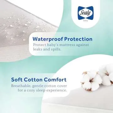 Sealy Baby OptiCool Dual Firm Crib Mattress - Waterproof & Breathable Cooling Gel Foam for Enhanced Comfort, GREENGUARD Gold Certified, Made in USA for Infant and Toddler - 52"x28"