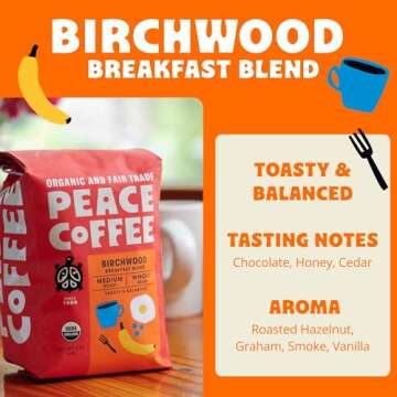 Peace Coffee Birchwood Breakfast Blend Medium Roast