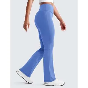 High Waist Flare Yoga Pants with Pocket - CRZ YOGA
