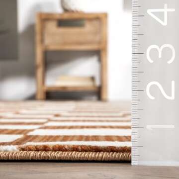 nuLOOM Fringed Performance Indoor Area Rug, Power Loomed, Easy Clean, Durable, Non-Shed, 5' x 8', Do...