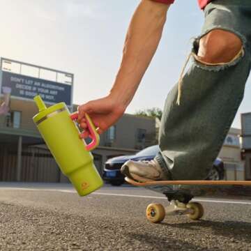 ENCOOL 32 oz Insulated Tumbler with Handle - Ideal Travel Cup