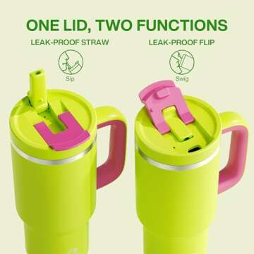 ENCOOL 32 oz Insulated Tumbler with Handle - Ideal Travel Cup