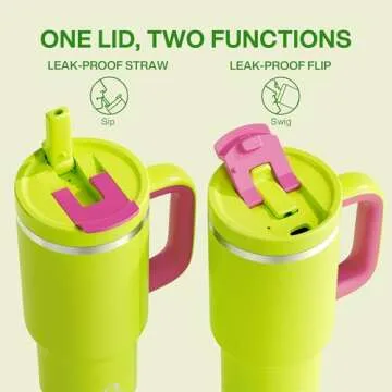 ENCOOL 32 oz Insulated Tumbler with Handle - Ideal Travel Cup