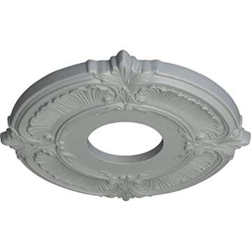 Ekena Millwork CM12AT Attica Ceiling Medallion, 12 3/4"OD x 4"ID x 1/2"P (Fits Canopies up to 4"), Primed White