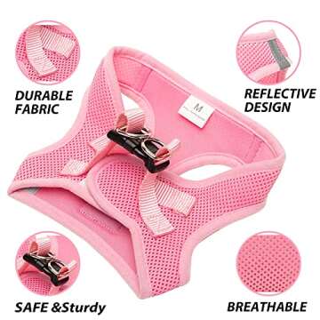 PINA Dog Harness for Small Dogs No Pull, Small Dog Harness and Leash Set, No Choke Breathable Mesh Dog Vest Harness, Lightweight Adjustable Small Medium Dog Harness - Easy to Put On and Take Off