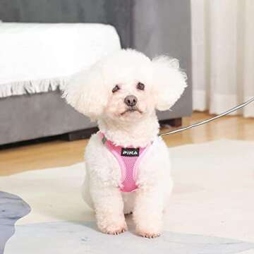 PINA Dog Harness for Small Dogs No Pull, Small Dog Harness and Leash Set, No Choke Breathable Mesh Dog Vest Harness, Lightweight Adjustable Small Medium Dog Harness - Easy to Put On and Take Off