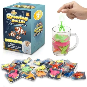 IPIDIPI TOYS Water Growing Sea Creature Toys for Kids – Ocean-Themed Party Favors, Stocking Stuffe...