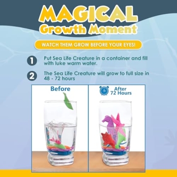 IPIDIPI Water Growing Sea Creature Toys for Kids