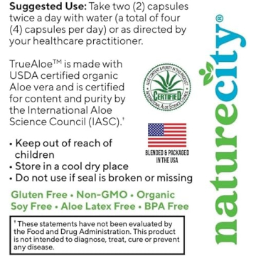 NatureCity True-Aloe 80,000mg Aloe Vera Capsules for Health
