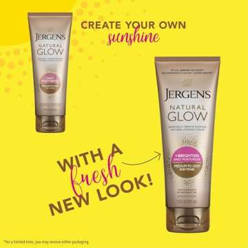 Jergens Natural Glow Self Tanner Body Lotion, Sunless Tanning, Medium to Deep Skin Tone, Daily Moist...