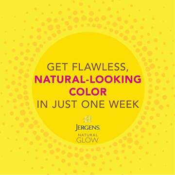 Jergens Natural Glow Self Tanner Body Lotion, Sunless Tanning, Medium to Deep Skin Tone, Daily Moisturizer with Coconut Oil, Vitamin E and Antioxidants, 7.5 Oz