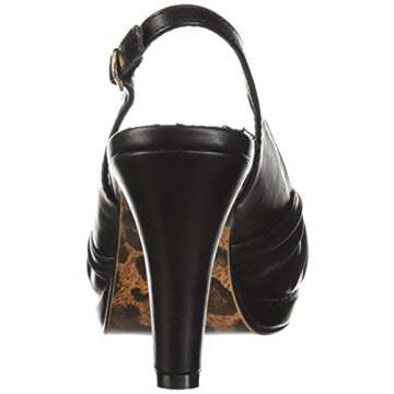 Bettie Page Women's BP401-SELENE Heeled Sandal, Black, 7 B US