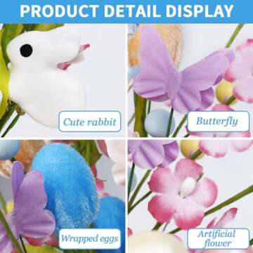 JIALEIXI Easter Decorations – 5PCS Spring Centerpiece Decor