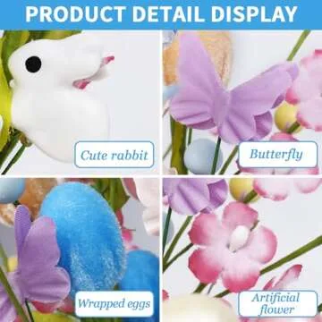 JIALEIXI Easter Decorations – 5PCS Spring Centerpiece Decor